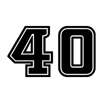 Polep vozidla Startovní číslo 40 typ 5 (01 - černá) SAMOLEPKA NA AUTO, NÁLEPKA, FÓLIE, POLEP, TUNING, VLASTNÍ TEXT, TISK, AUTOSAMOLEPKY.cz, POLEPY, OBRÁZEK, LOGO, 3D STICKERS