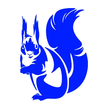 Samolepící dekorace Veverka 002 levá (19 - modrá dynamic) SAMOLEPKA NA AUTO, NÁLEPKA, FÓLIE, POLEP, TUNING, VLASTNÍ TEXT, TISK, AUTOSAMOLEPKY.cz, POLEPY, OBRÁZEK, LOGO, 3D STICKERS