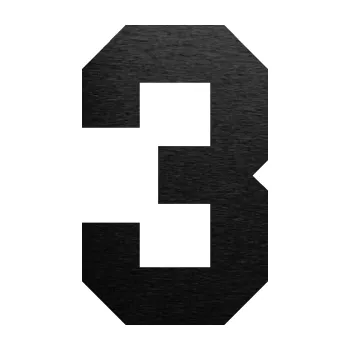 Polep vozidla Startovní číslo 3 (63 - škrábaný kov černý) SAMOLEPKA NA AUTO, NÁLEPKA, FÓLIE, POLEP, TUNING, VLASTNÍ TEXT, TISK, AUTOSAMOLEPKY.cz, POLEPY, OBRÁZEK, LOGO, 3D STICKERS