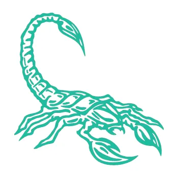 Polep vozidla Štír 021 pravá (25 - tyrkysová) SAMOLEPKA NA AUTO, NÁLEPKA, FÓLIE, POLEP, TUNING, VLASTNÍ TEXT, TISK, AUTOSAMOLEPKY.cz, POLEPY, OBRÁZEK, LOGO, 3D STICKERS