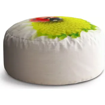 Sedací pytel Kulatý taburet Circle Beruška na květu: 38x48 cm - Sablio