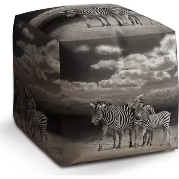 Taburet Taburet Kostka Zebry: 40x40x40 cm - Sablio