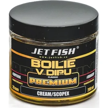 Boilies Jet Fish Boilie V Dipu Premium Clasicc Cream Scopex 200ml Průměr: 20mm