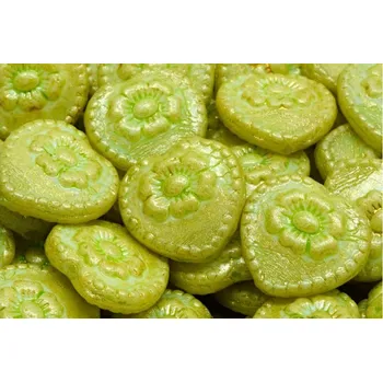 Korálek Korálky Srdíčka s růží č.2383 (17x17mm)