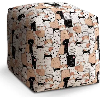 Taburet Taburet Kostka Roztomilá zvířátka: 40x40x40 cm - Sablio
