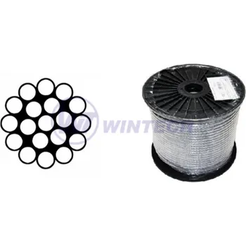 Lano Ocelové lano DIN 3053 (1x19) 4,0x150m - ZB,malá cívka - Balení 150 m