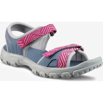Dětská treková obuv QUECHUA Dívčí turistické sandály MH 100 modro-růžové 34/35 MODRÁ|RŮŽOVÁ|ŠEDÁ