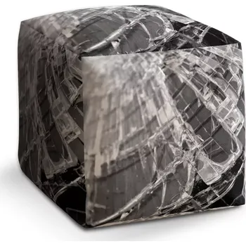 Taburet Taburet Kostka Rozbité sklo: 40x40x40 cm - Sablio