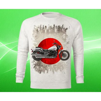 Pánská mikina mikina YAMAHA V-Star 650 Custom pánská 3XL (mikina s motorkou světle šedý melír)