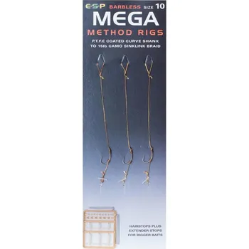 Rybářský háček ESP návazce Mega Method Rigs vel. 10