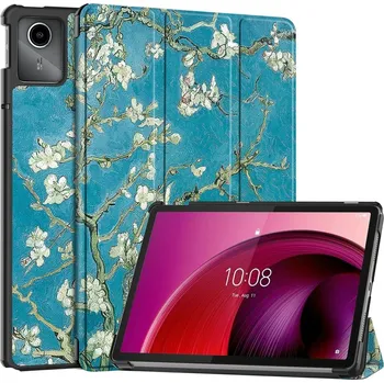 Pouzdro na tablet Print chytré zavírací pouzdro na Lenovo Tab M11/Tab K11 - bílé květy