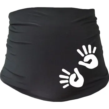 Těhotenský podpůrný pás Těhotenský pás s ručičkami, vel. L/XL - černý, Be MaaMaa, Velikosti těh. moda L/XL