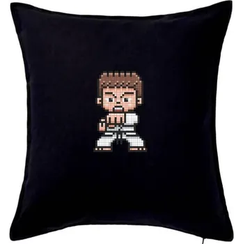 Polštář Karate pixel - Polštář 50x50 - 50x50 - Včetně výplně ( Černá )