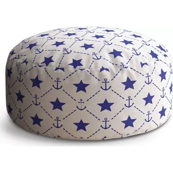 Sedací pytel Kulatý taburet Circle Hvězdy a kotvy: 38x48 cm - Sablio