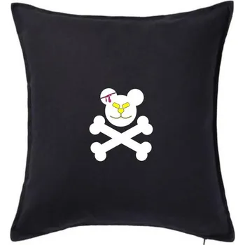 Polštář Méďa lebka - Polštář 50x50 - 50x50 - Pouze potah ( Černá )