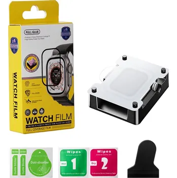 Tvrzené sklo pro Apple Watch 4 / 5 / 6 / SE - 44mm + instalační rámeček - hybridní 3D