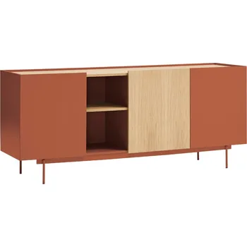 Komoda Cihlově červená dubová komoda Teulat Otto 180 x 49 cm