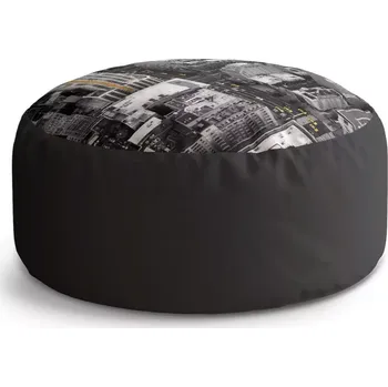 Sedací pytel Kulatý taburet Circle Pohled z mrakodrapu: 38x48 cm - Sablio