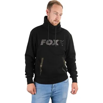 Rybářské oblečení Fox mikina Black/Camo Print High Neck vel.S