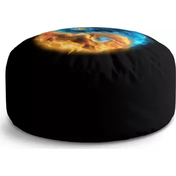 Sedací pytel Kulatý taburet Circle Ohnivé jin a jang: 38x48 cm - Sablio