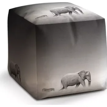 Taburet Taburet Kostka Slon a zebra: 40x40x40 cm - Sablio