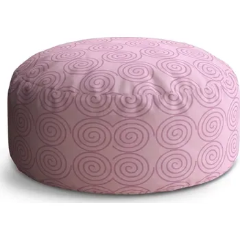 Sedací pytel Kulatý taburet Circle Růžové spirály: 38x48 cm - Sablio