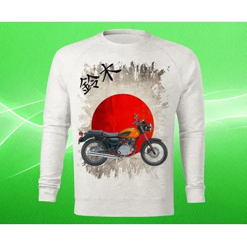 Pánská mikina mikina Suzuki TU250X pánská M (mikina s motorkou světle šedý melír )