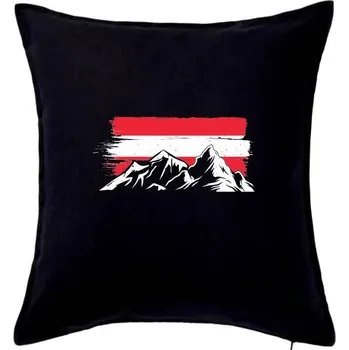 Polštář Rakouské hory - Polštář 50x50 - 50x50 - Pouze potah ( Černá )