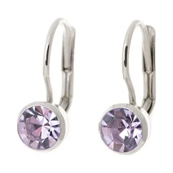 Náušnice Stříbrné náušnice s fialovými zirkony STNAU1745F