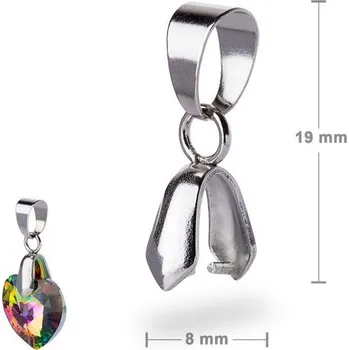 Materiál na výrobu šperku Bižuterní šlupna z chirurgické oceli 316L 19x8 mm