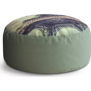 Sedací pytel Kulatý taburet Circle Eiffelova věž 3: 38x48 cm - Sablio