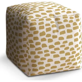 Taburet Taburet Kostka Zlaté tahy štětcem: 40x40x40 cm - Sablio