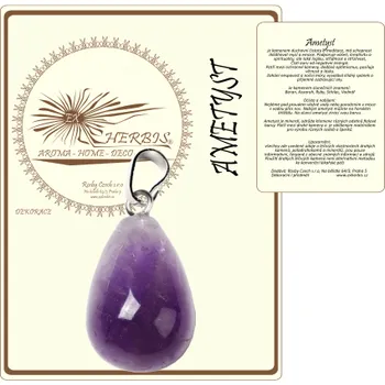 Přívěsek EX Herbis AHDL Přívěšek kapka Ametyst 2 cm YCK43