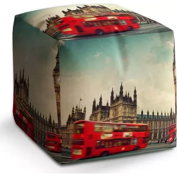 Taburet Taburet Kostka Londýn: 40x40x40 cm - Sablio