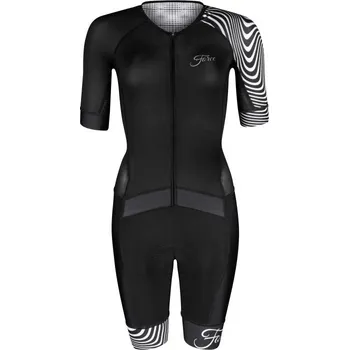 cyklistický dres Force STREAM LADY černo-bílá dámská kombinéza XS + DÁREK + Doprava ZDARMA