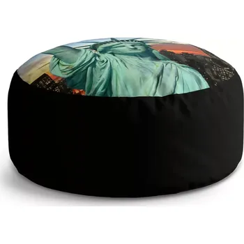 Sedací pytel Kulatý taburet Circle Socha Svobody: 38x48 cm - Sablio