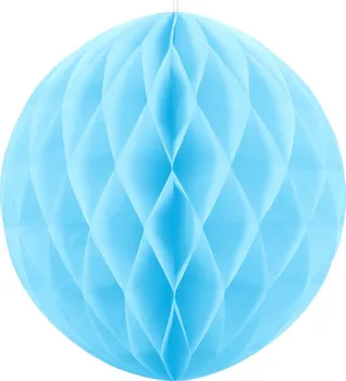 Party dekorace PartyDeco Honeycomb papírová koule 20 cm nebesky modrá