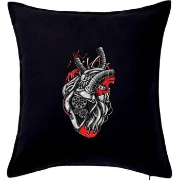 Polštář Strojové srdce - Polštář 50x50 - 50x50 - Pouze potah ( Černá )