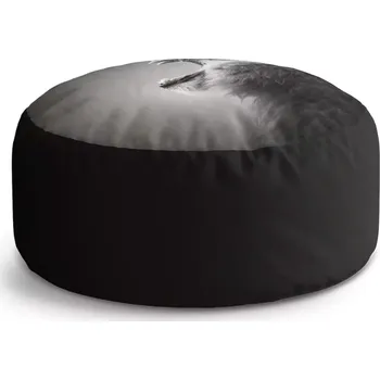 Sedací pytel Kulatý taburet Circle Řvoucí lev: 38x48 cm - Sablio