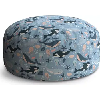 Sedací pytel Kulatý taburet Circle Dětský mořský svět: 38x48 cm - Sablio