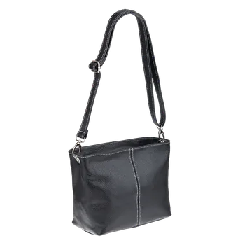 Kabelka NovaKabelka.cz Kožená italská crossbody kabelka Batilda Nera Filati Bianca