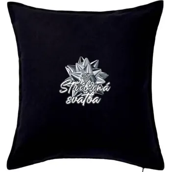 Polštář Stříbrná svatba 25 - Polštář 50x50 - 50x50 - Pouze potah ( Černá )
