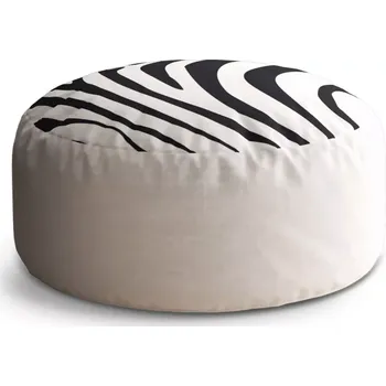 Sedací pytel Kulatý taburet Circle Vzor zebry: 38x48 cm - Sablio