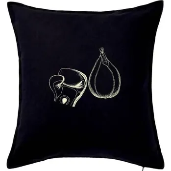 Polštář Boxerská hruška - Polštář 50x50 - 50x50 - Pouze potah ( Černá )