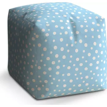 Taburet Taburet Kostka Bílé puntíky na modré: 40x40x40 cm - Sablio