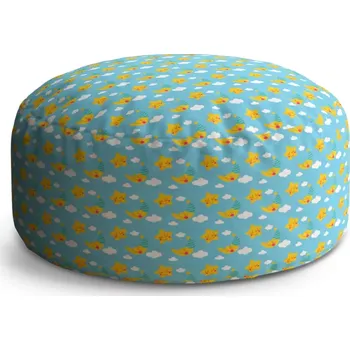 Sedací pytel Kulatý taburet Circle Hvězdy a měsíce: 38x48 cm - Sablio