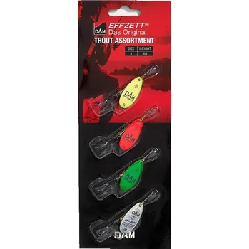 Umělá nástraha DAM sada třpytek Effzett Assortment Spinner 4ks vel.3 6g Sinking Trout