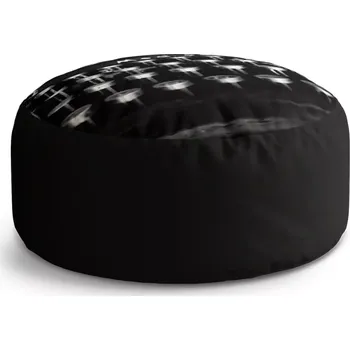 Sedací pytel Kulatý taburet Circle Psací stroj: 38x48 cm - Sablio