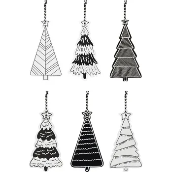 Vánoční dekorace Rea SADA VÁNOČNÍCH STROMKŮ 12 KS DŘEVĚNÝCH VÁNOČNÍCH STROMKŮ KL-21X16