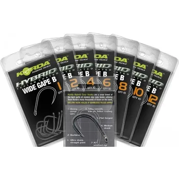 Rybářský háček Korda háčky bez protihrotu Kaptor Wide Gape B Weed vel. 8